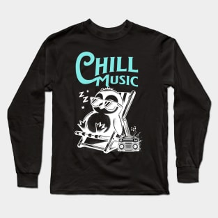 CHILL OUT MUSIC  - Chillax Penguin (blue/white) Long Sleeve T-Shirt